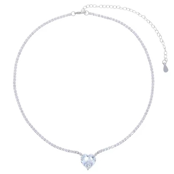 Jewelry - NWOT TENNIS CHAIN NECKLACE WITH HEART SHAPED STONE